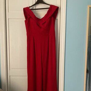Macy’s XSAPE red formal Jump suit dress, size 14-$50